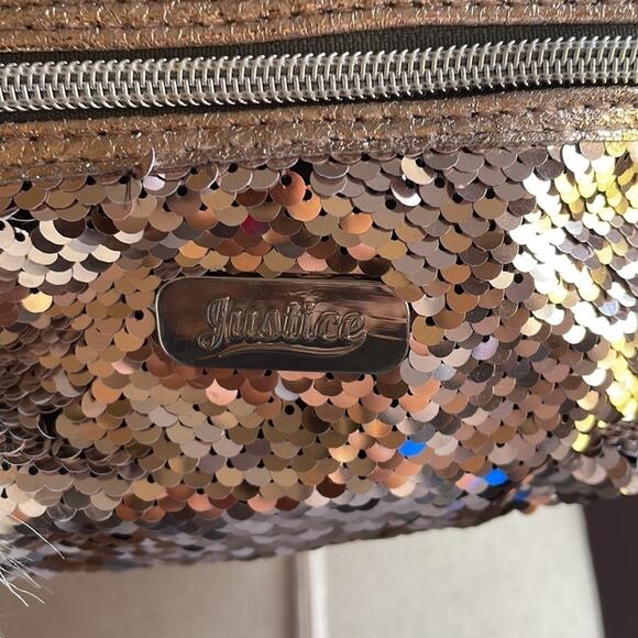 Justice Puppy Mini Backpack Flippable Sequin Bag Multicolor Metallic - Picture 3 of 12